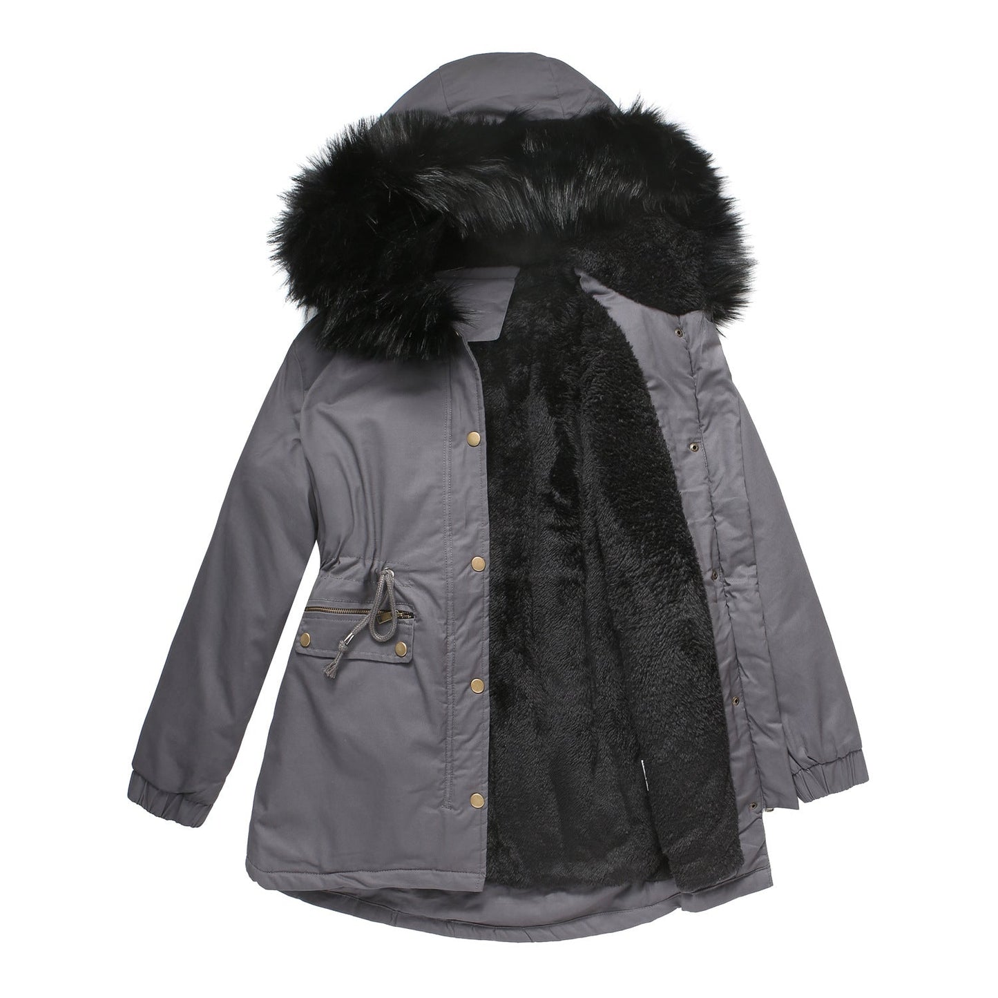 Fleece Lined Hooded Parka Jacket