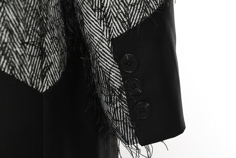 Contrast Color Star Trench Coat