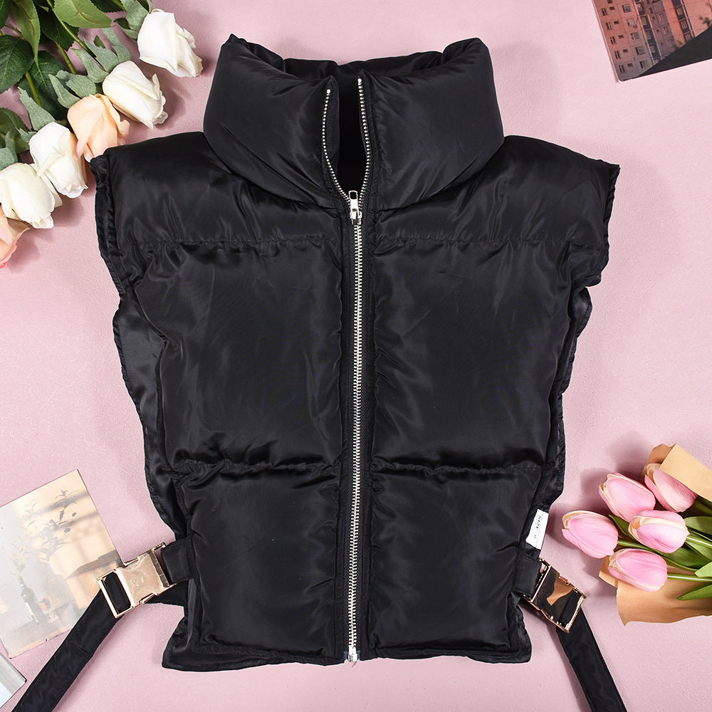 Cotton Padded Zipper Vest Coat