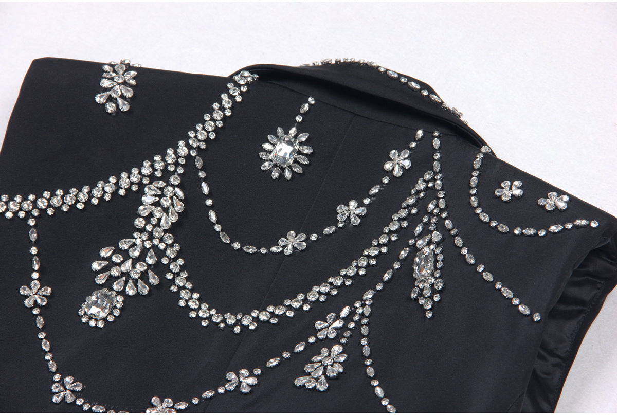 Rhinestone Sleeveless Business Vest