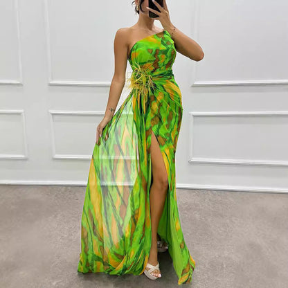 Printed Wedding Guest Dress