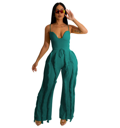 Tassel Lace Sling Jumpsuit