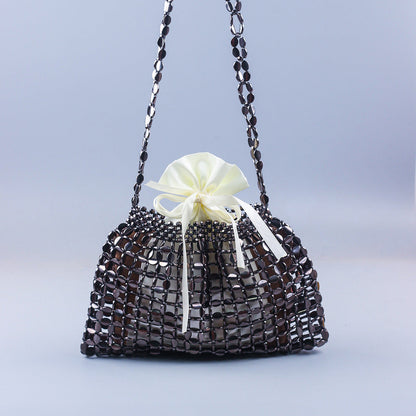 Handmade Silver & Gold Beaded Shoulder Bag