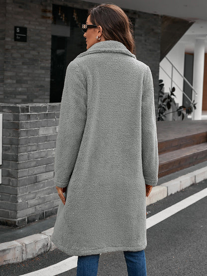 Plush Lamb Wool Trench Coat