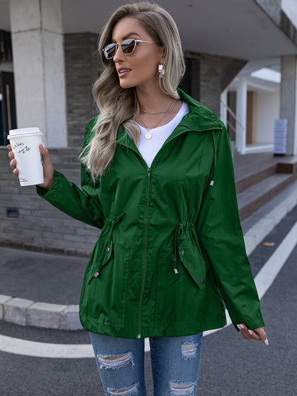 Mesh Breathable Rain Coat Hoodie