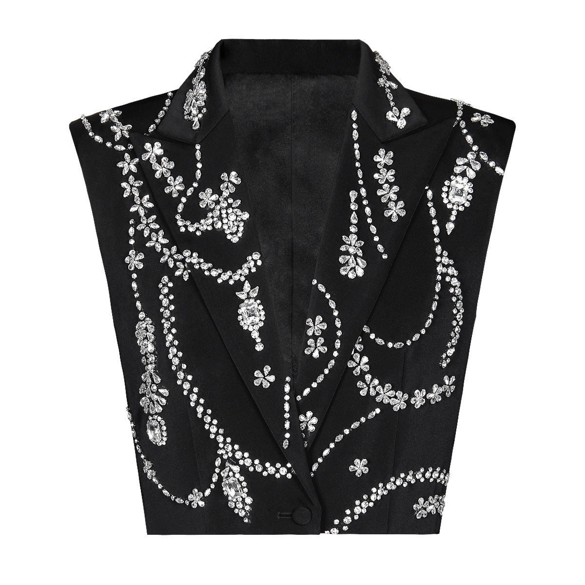 Rhinestone Sleeveless Business Vest