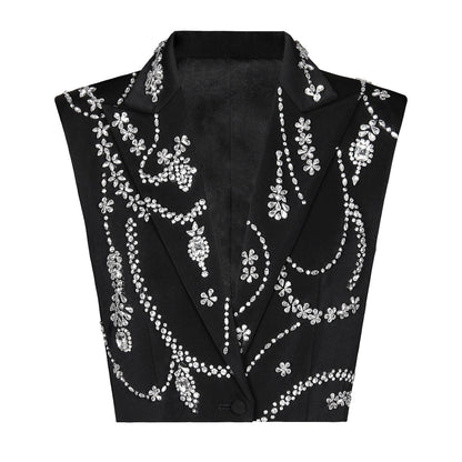 Rhinestone Sleeveless Business Vest
