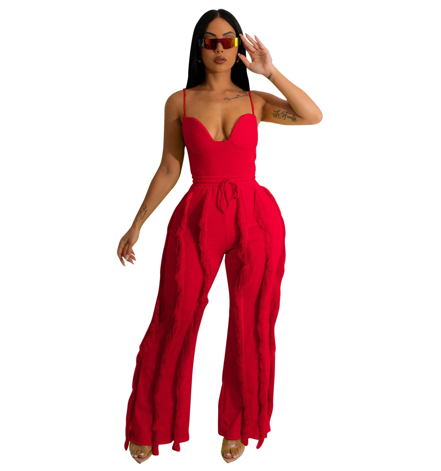 Tassel Lace Sling Jumpsuit
