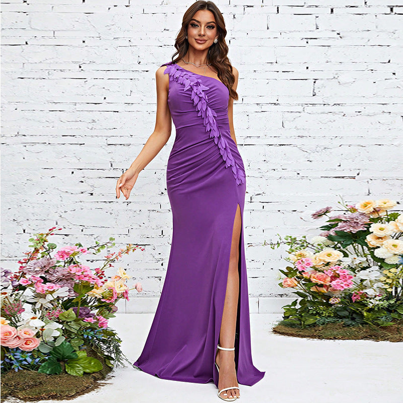One Shoulder Slim Fit Evening Dress