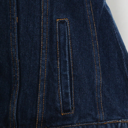 Denim Splicing Slim Blazer