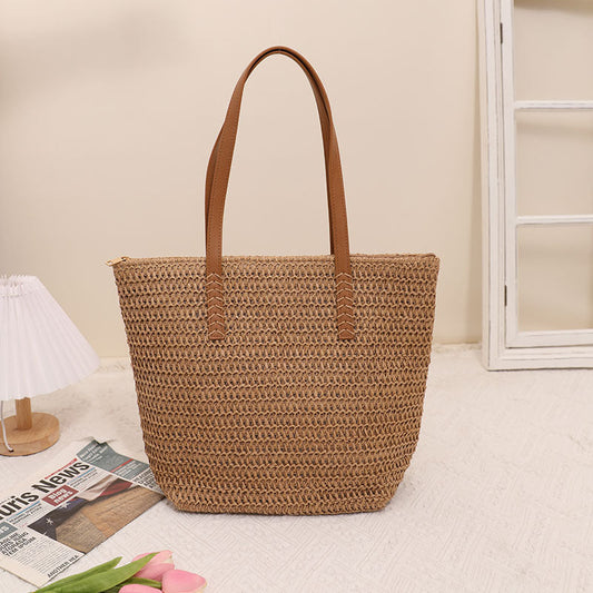 100% Natural Fibers Handbag Woven Rattan