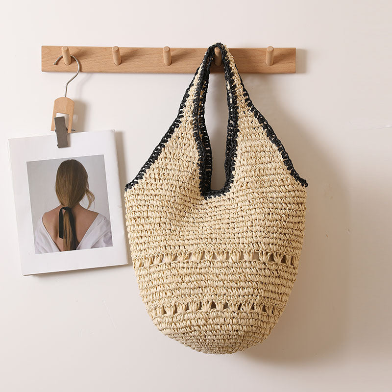 Large Capacity One Shoulder Straw Bag Casual