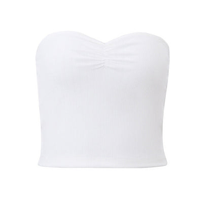 Fashionable French Sweet Sexy Two Piece Suit Summer Women Off Shoulder Tube Top Skirt No Belt