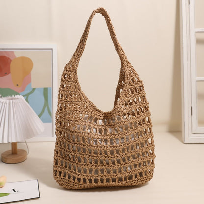 Crochet Handmade Cutout Tote Beach Bag