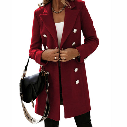Woolen Long Sleeve Blazer Coat