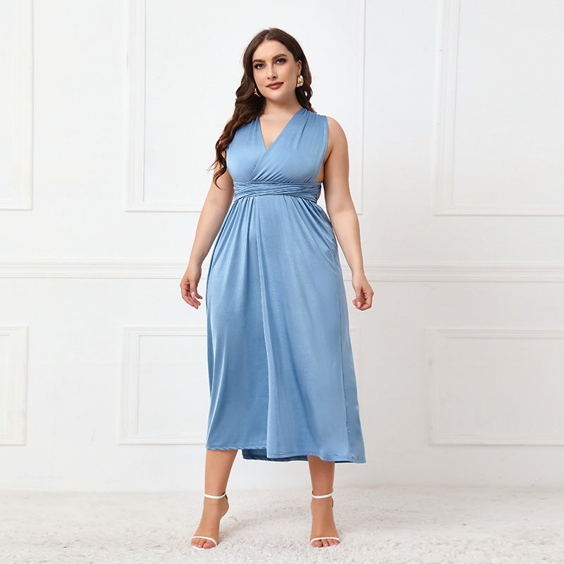 Plus Size Sexy Ankle Length Semi Formal Dress