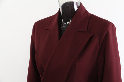 Angola Red Mid-Length Blazer Trench Coat