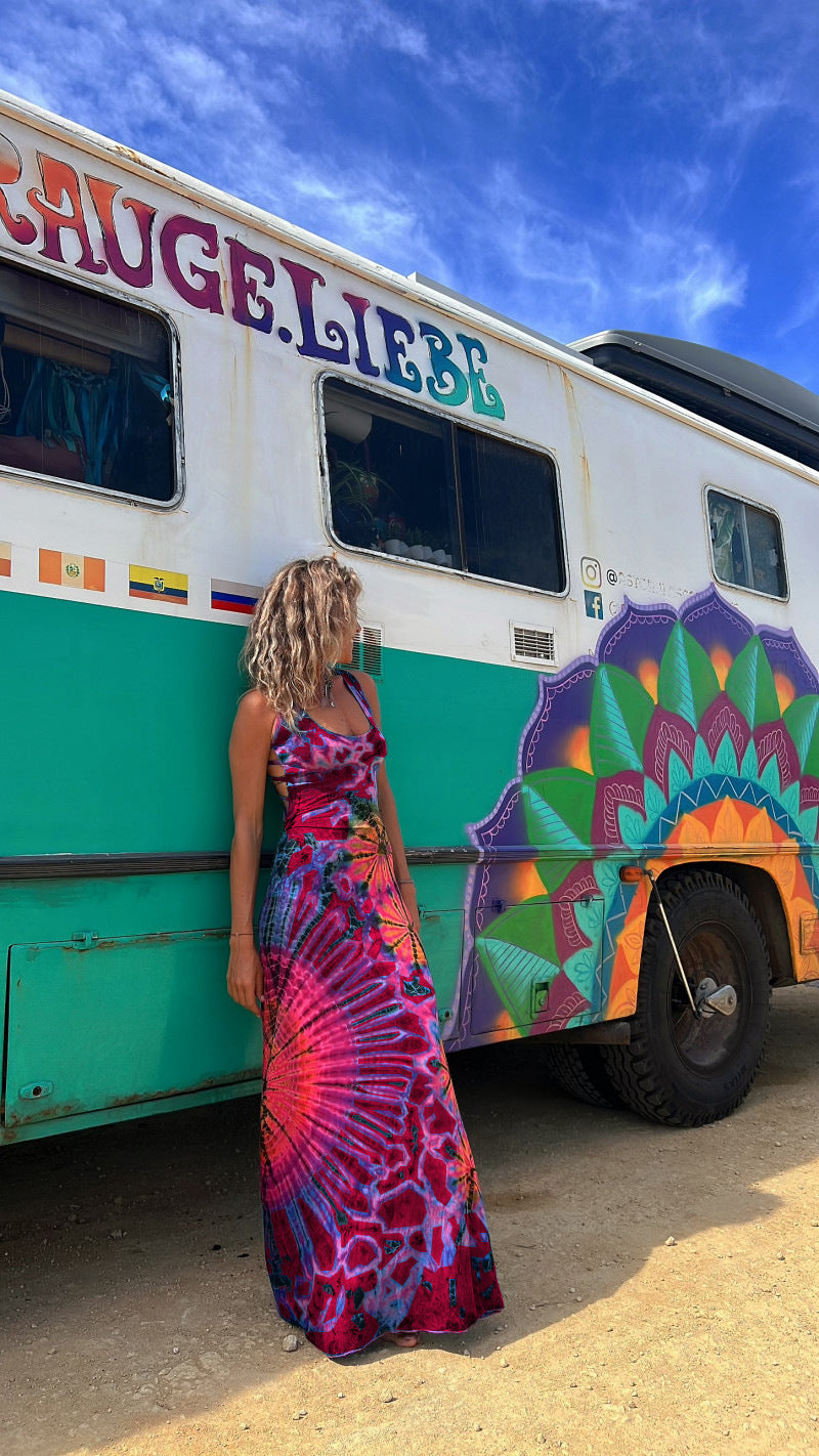 Summer Sexy Open Back Tie Dye Dress