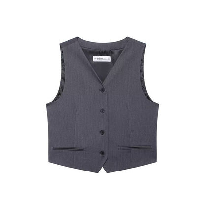 Striped Belted Blazer Vest