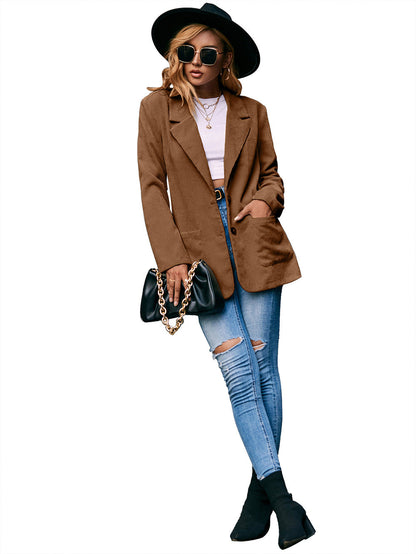 Corduroy Single-Breasted Blazer