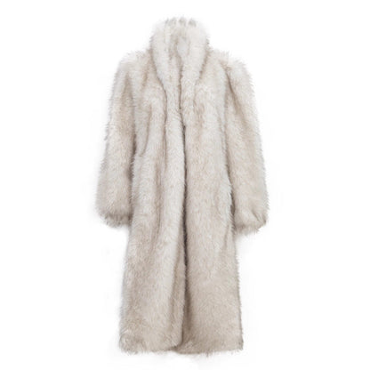 Raccoon Fur Loose Casual Long Coat