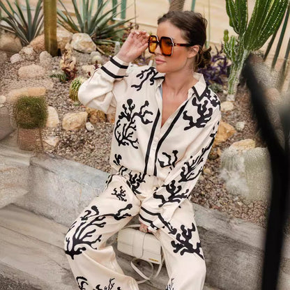 Satin Casual Two Piece Set