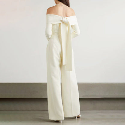 Off Shoulder Solid Jumpsuit