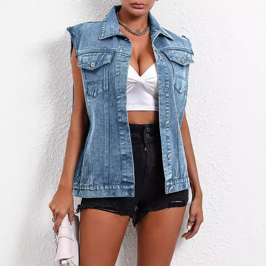 Denim Vest Coat