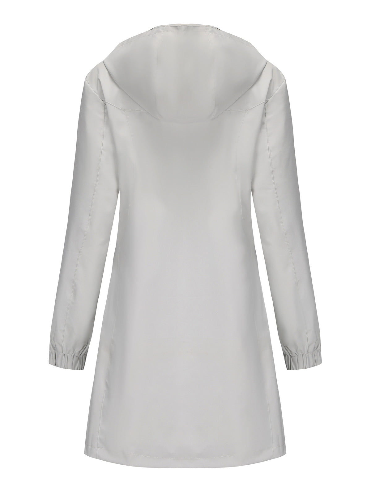 Solid Color Long Sleeve Windbreaker Coat