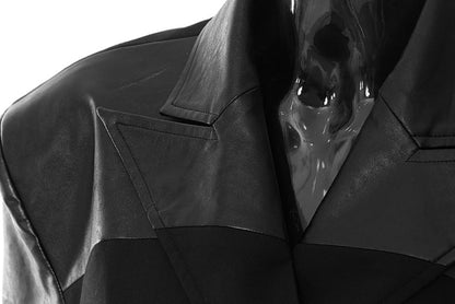 Plaid Leather Trench Coat