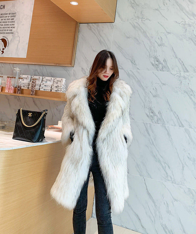 Raccoon Fur Loose Trench Coat