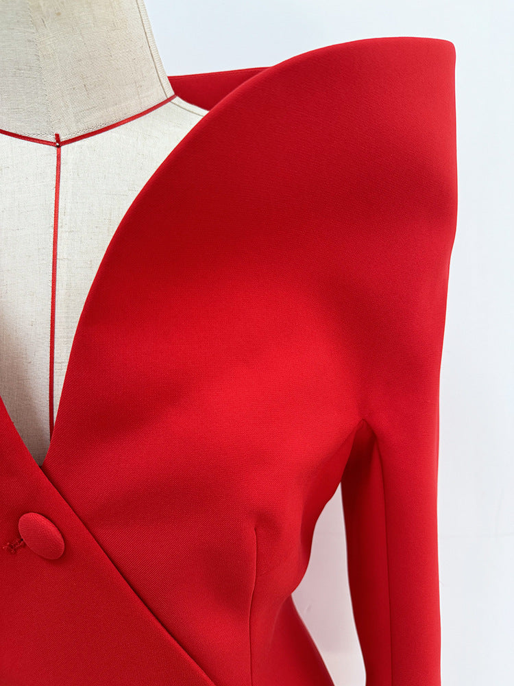 Star Design Slim Trench Coat Dress