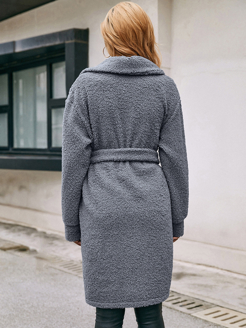 Woolen Plush Trench Coat Jacket