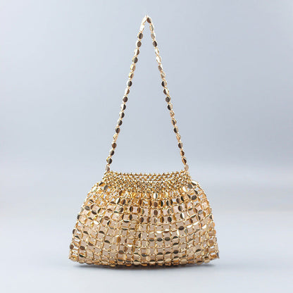 Handmade Silver & Gold Beaded Shoulder Bag