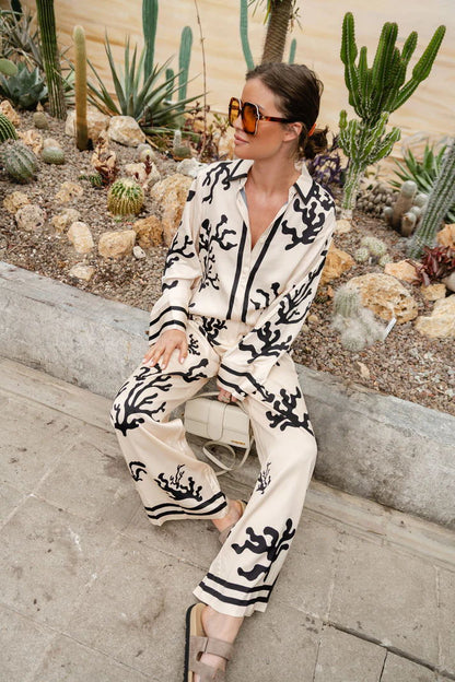 Satin Casual Two Piece Set