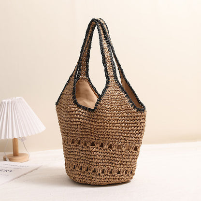 Large Capacity One Shoulder Straw Bag Casual