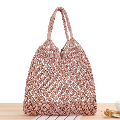 Solid Color One Shoulder Woven Bag Trendy Women Maori Crochet