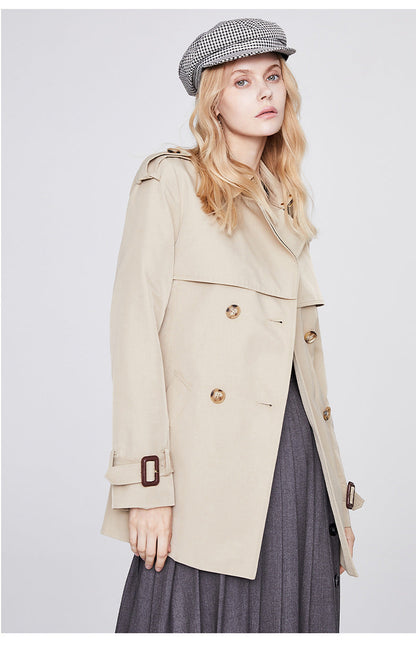 Double Breasted Short Trench Coat