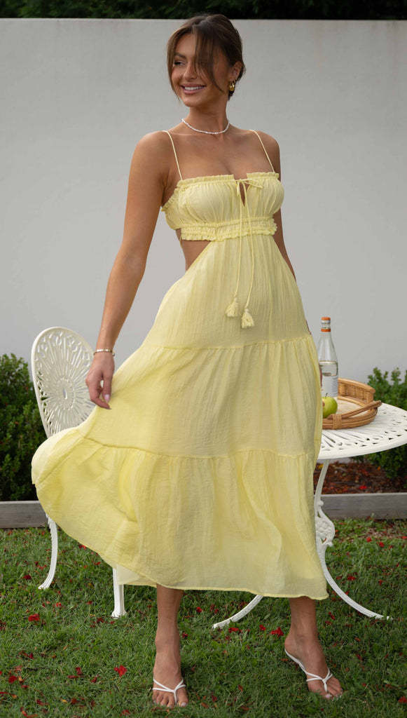 V Neck Sleeveless Solid Maxi Dress