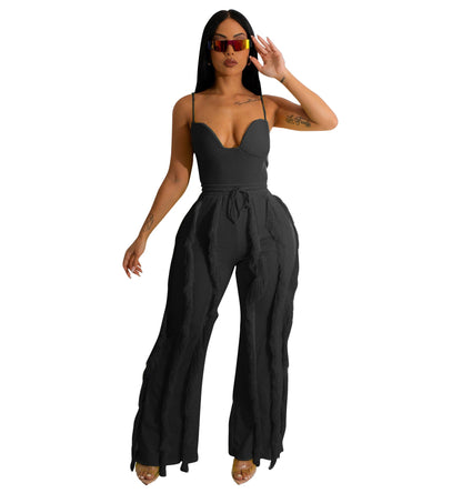 Tassel Lace Sling Jumpsuit