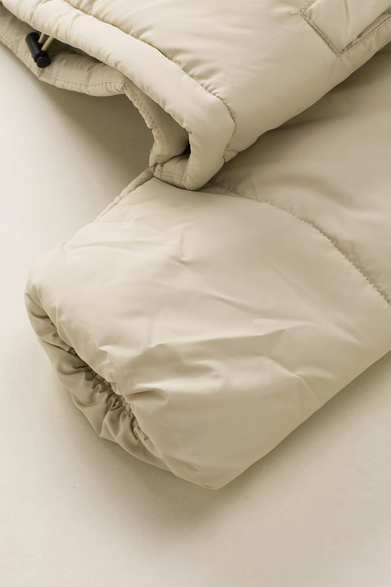 Solid Stand-Collar Thick Zipper Jacket