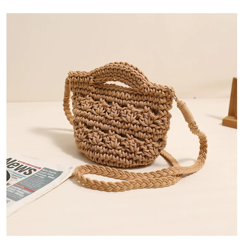 Crossbody Rope Cotton Thread Woven Bag Crochet