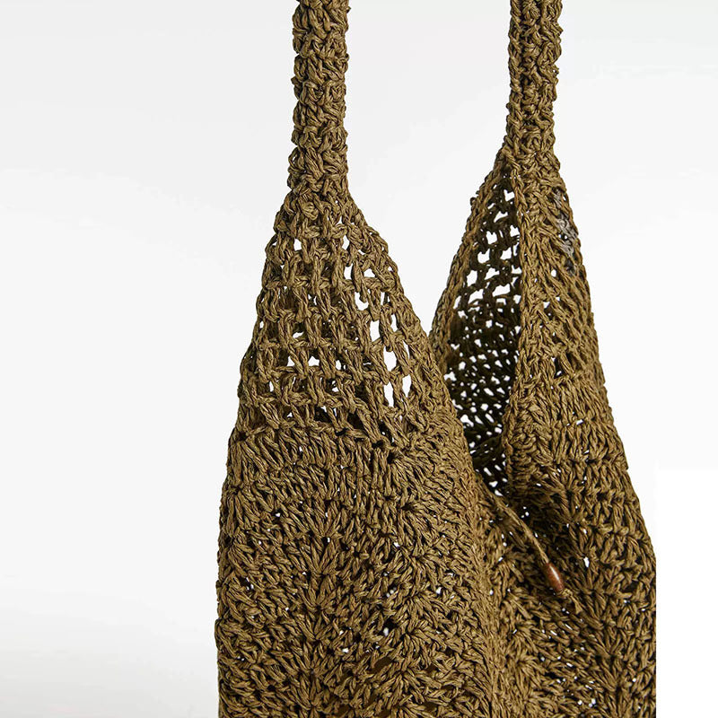 Shoulder Straw Bag Rattan Natural Fibers