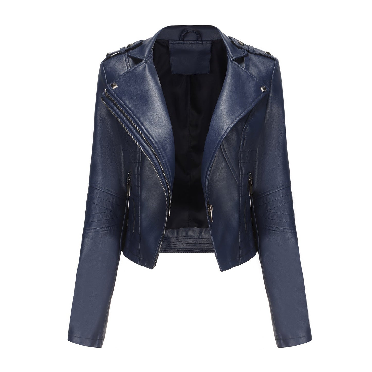Slim Fit Long Sleeved Leather Jacket