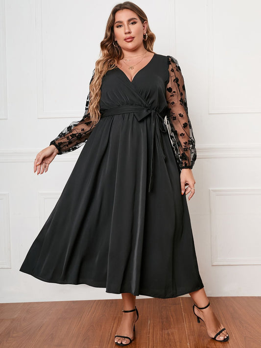 Long Sleeves Black Occasion Dress