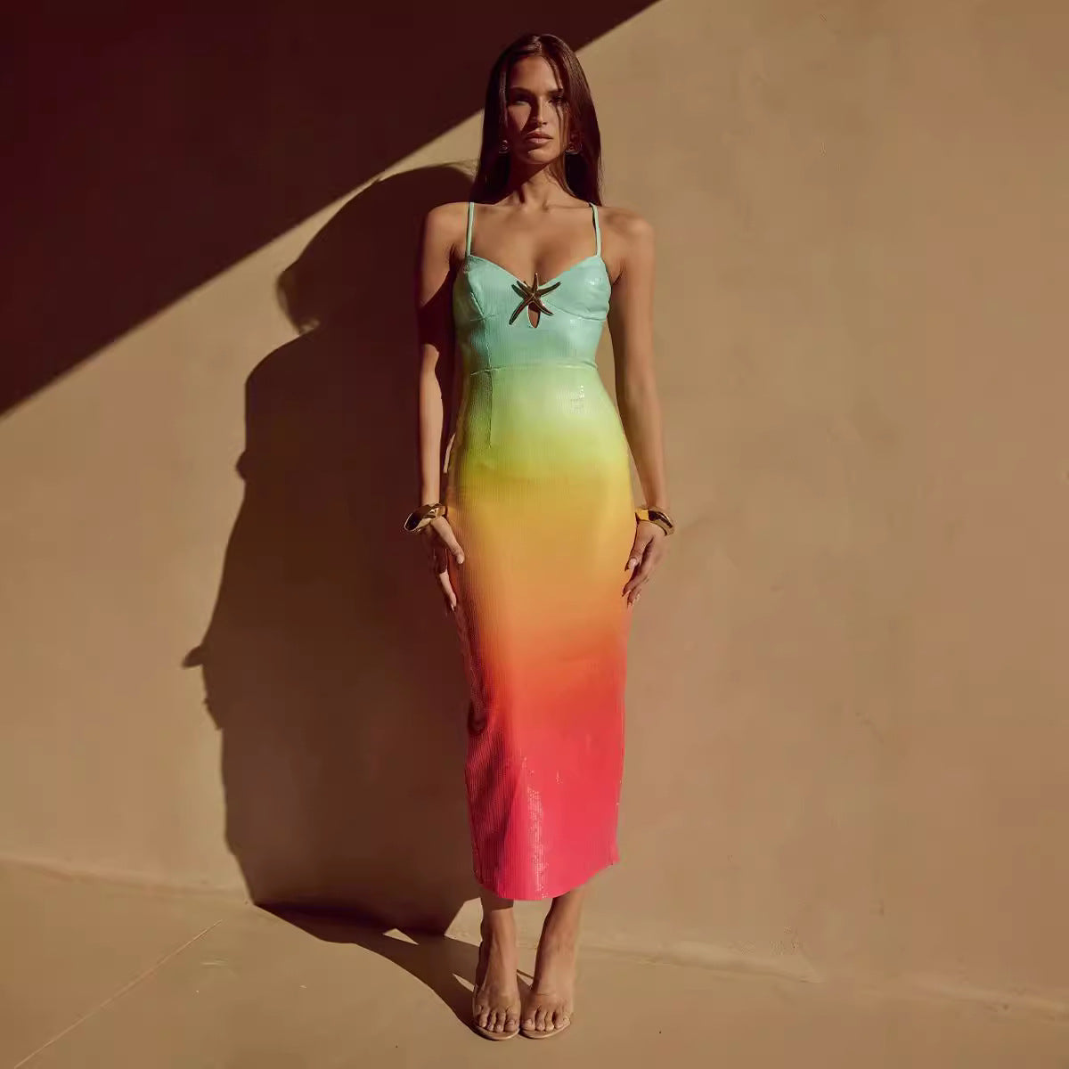 Multi Color Sequined Maxi