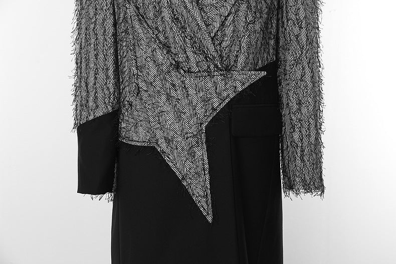 Contrast Color Star Trench Coat