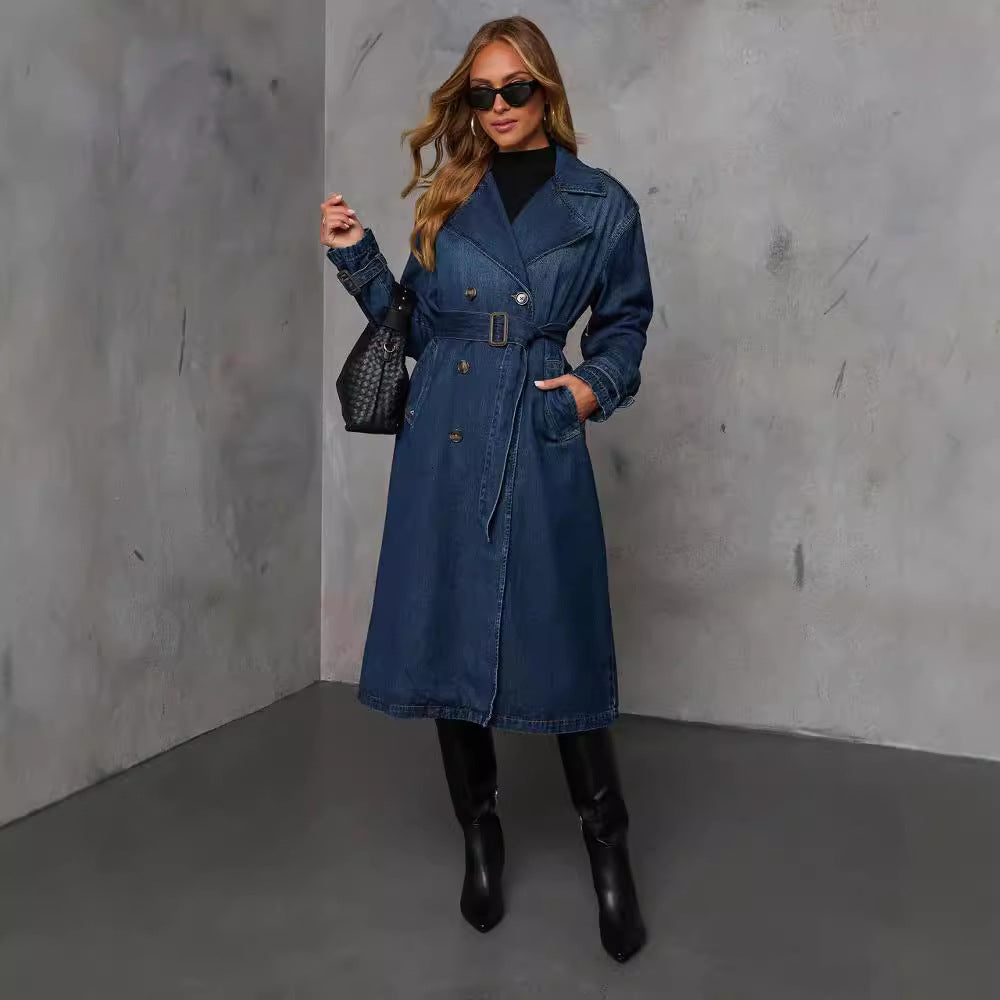 Denim Retro Windbreaker Coat