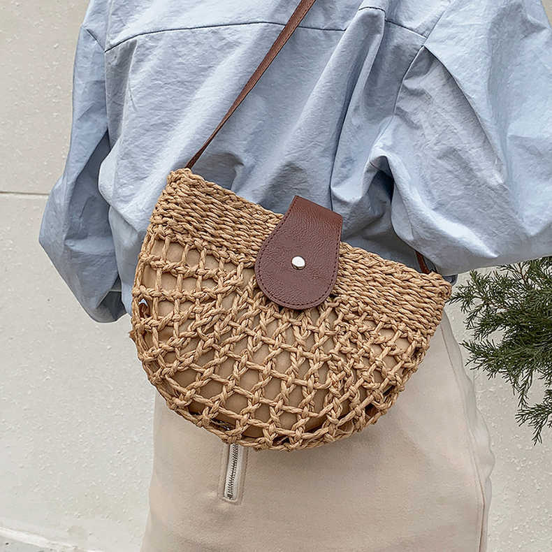 Natural Vegan Straw Bag Shoulder Crossbody