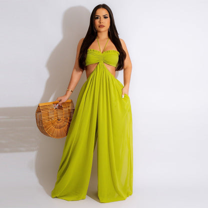 Cutout Waist Wide Leg Jumpsuit